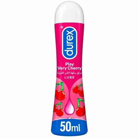 Durex Play Very Cherry water based lube 50ml, pink bottle with cherry artwork.